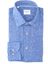 Blauw uni linnen hemd (regular fit) met lange mouwen Fakts 