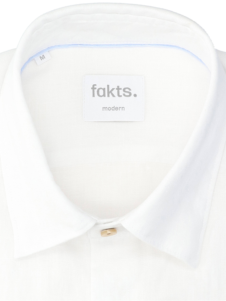 Wit katoenen hemd (regular fit) met lange mouwen Fakts