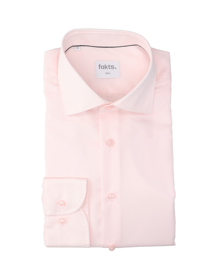 Rose uni katoenen hemd (slim fit) met lange mouwen Fakts 
