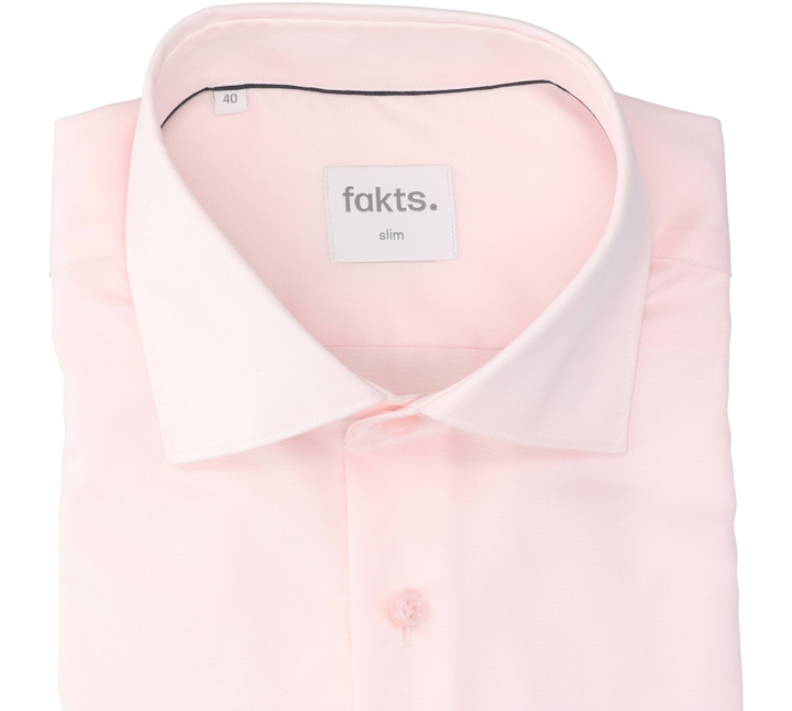 Rose uni katoenen hemd (slim fit) met lange mouwen Fakts 