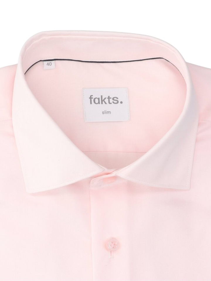 Rose uni katoenen hemd (slim fit) met lange mouwen Fakts