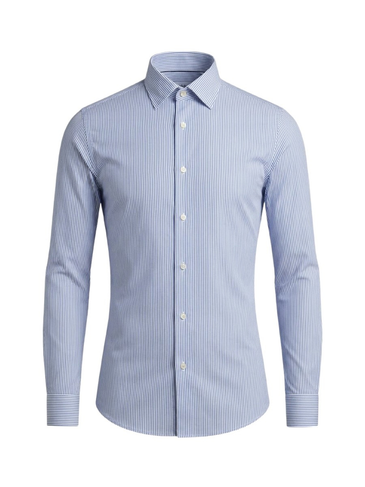 Wit katoenen hemd (slim fit) met strepen en lange mouwen Fakts 