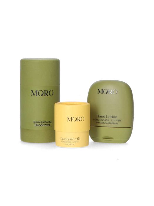 Citroengras giftbox Bathroom deodorant en mini hand lotion essentials Moro