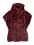 Bordeaux faux fur mouwloze bodywarmer met kap Midil Due Amanti