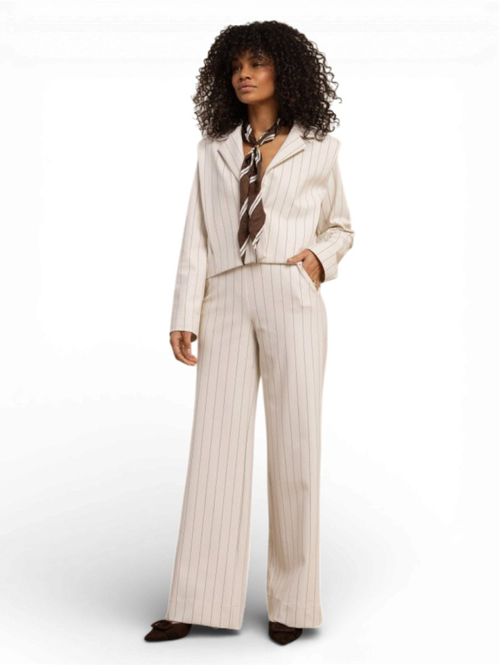 Ecru gestreepte broek Lexie Studio Anneloes