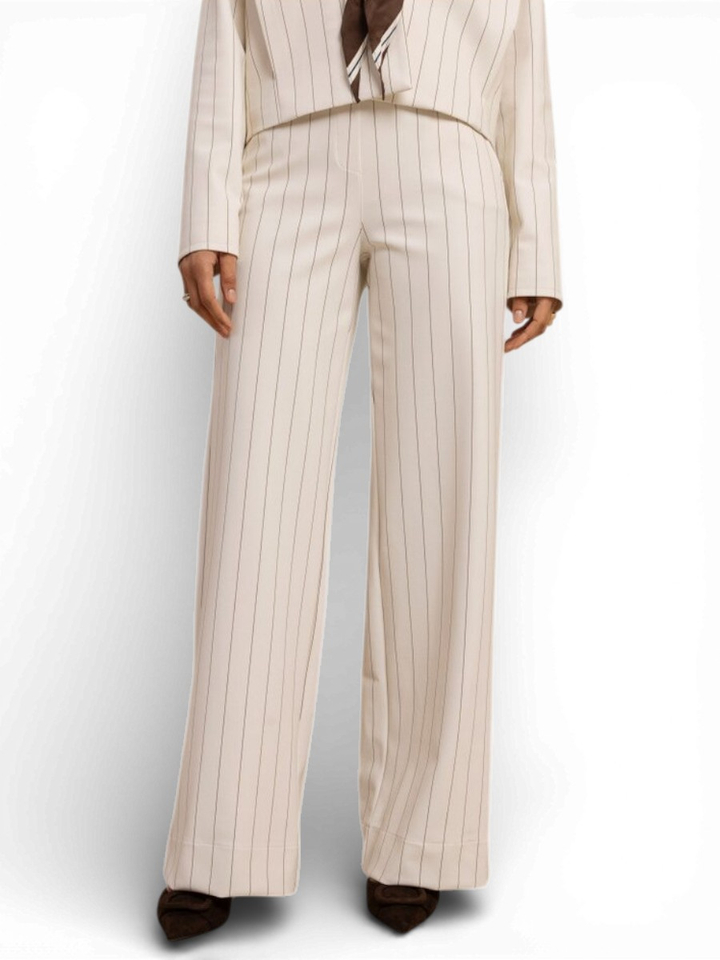 Ecru gestreepte broek Lexie Studio Anneloes