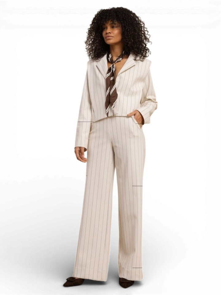 Ecru gestreepte broek Lexie Studio Anneloes