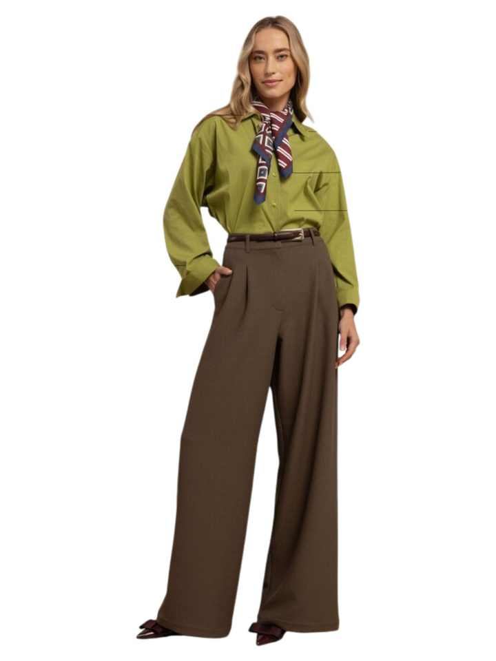 Groene poplin bloes Erina Studio Anneloes