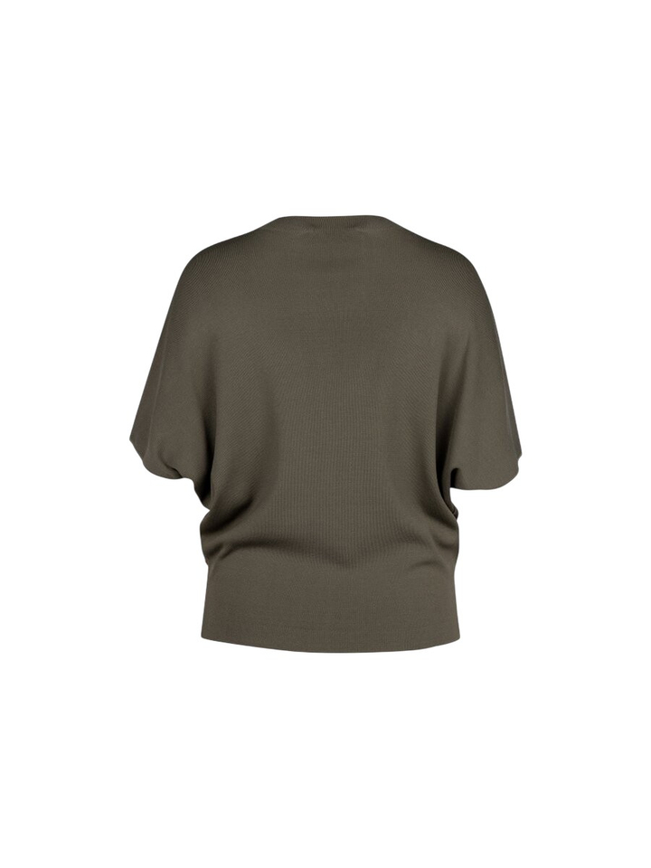 Groene trui met knoop detail onderaan Jottie Studio Anneloes