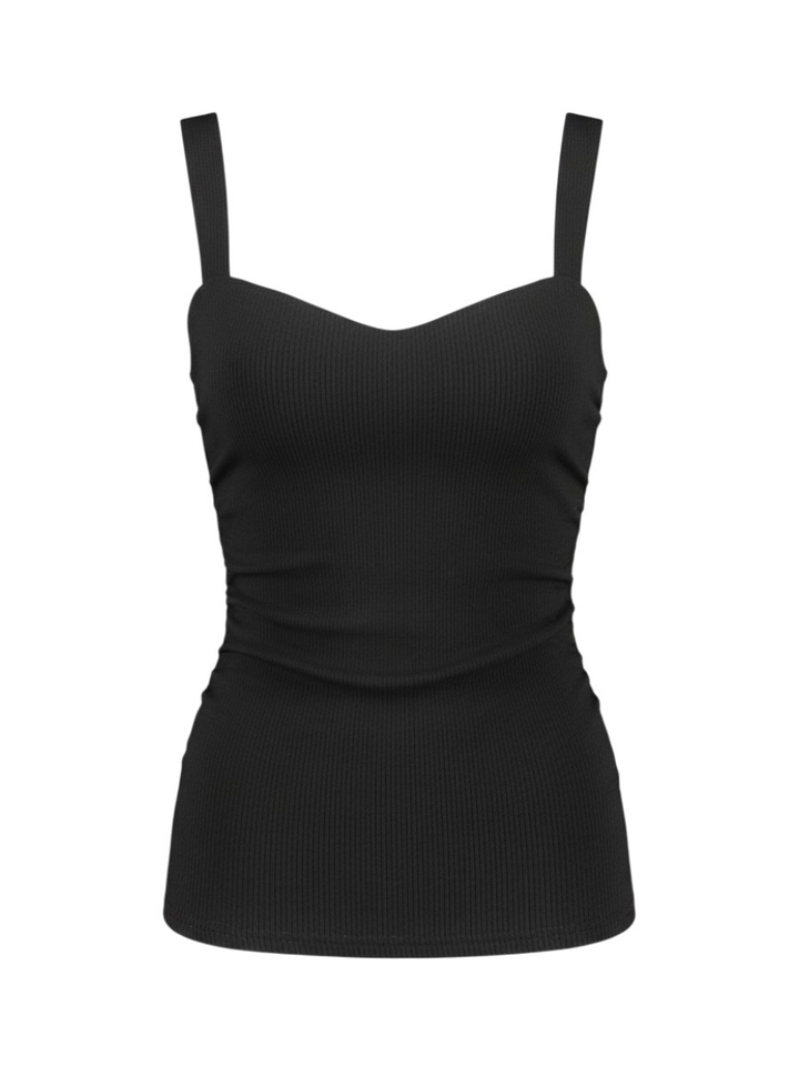 Zwarte top in ribbel Wyan Grace&Mila 