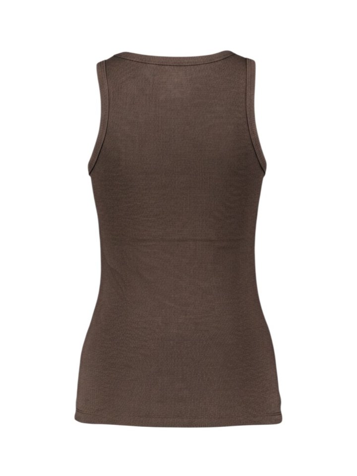 Bruine top in ribbel Dordi Withblack