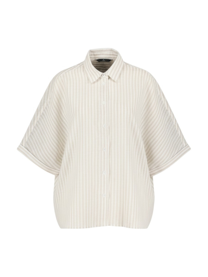 Beige linnen gestreepte blouse Bianca Withblack 