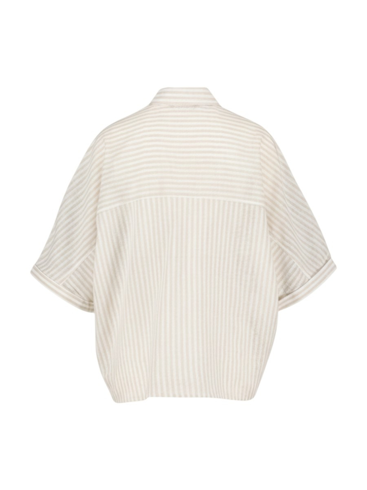 Beige linnen gestreepte blouse Bianca Withblack 