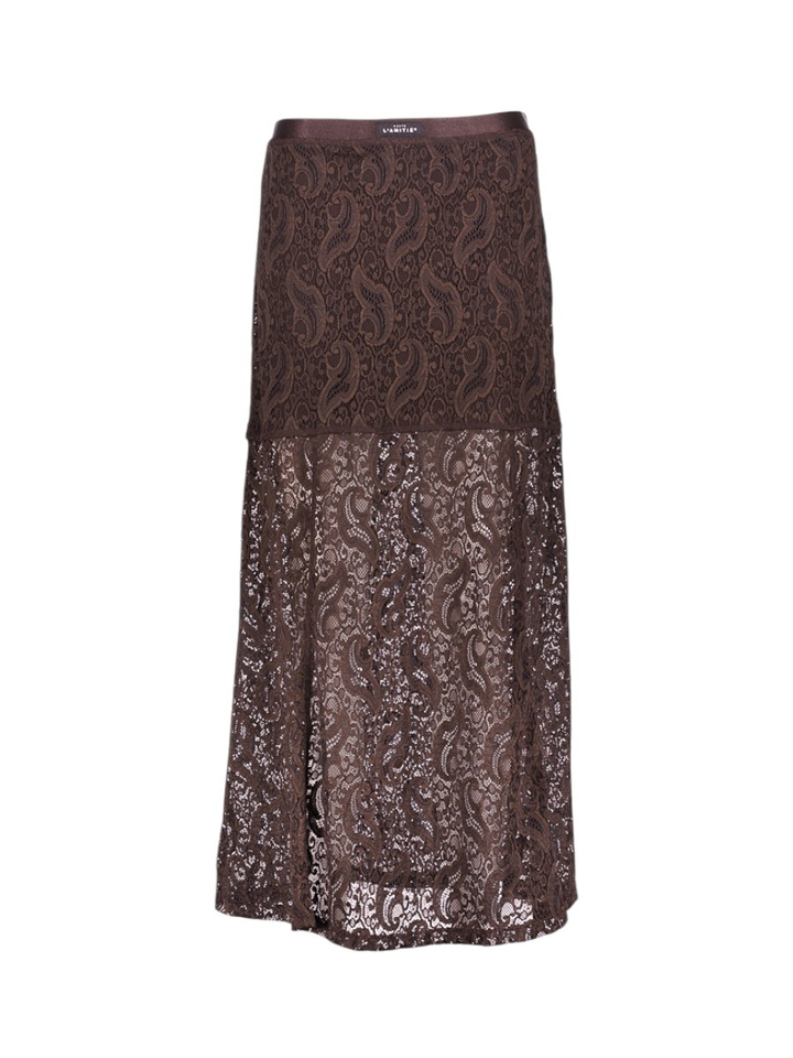 Donkerbruine kanten rok Haute L'Amitie