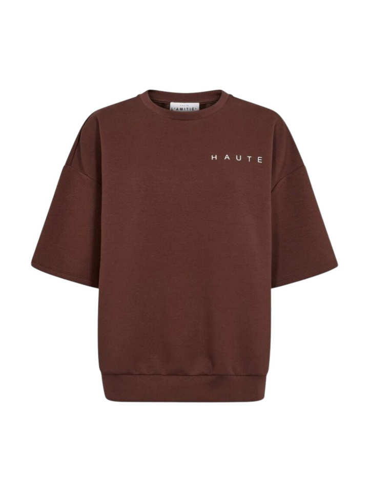 Bruine sweater met print Haute L'Amitié