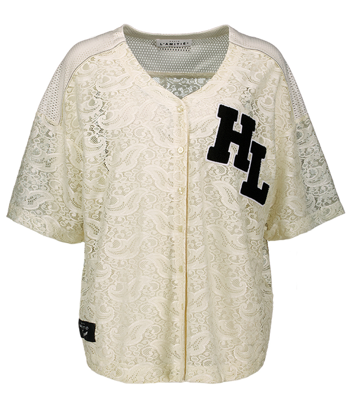 Pearl T-shirt met drukletters HL Haute l'Amitié 