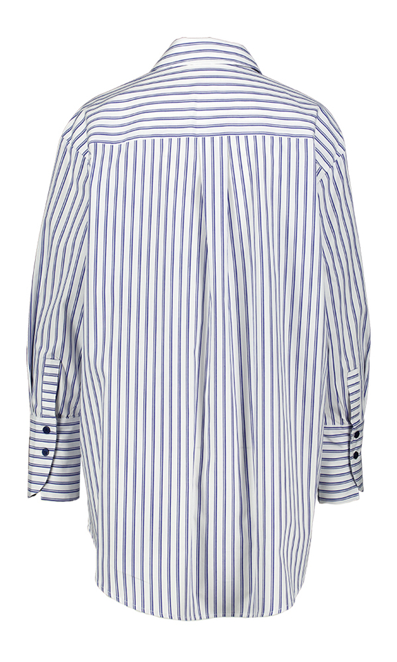 Wit katoenen blouse met blauwe strepen Haute L'amitie