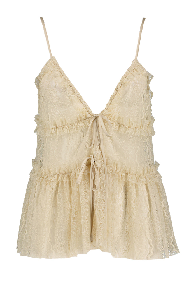 Beige kanten top Haute L'Amitie