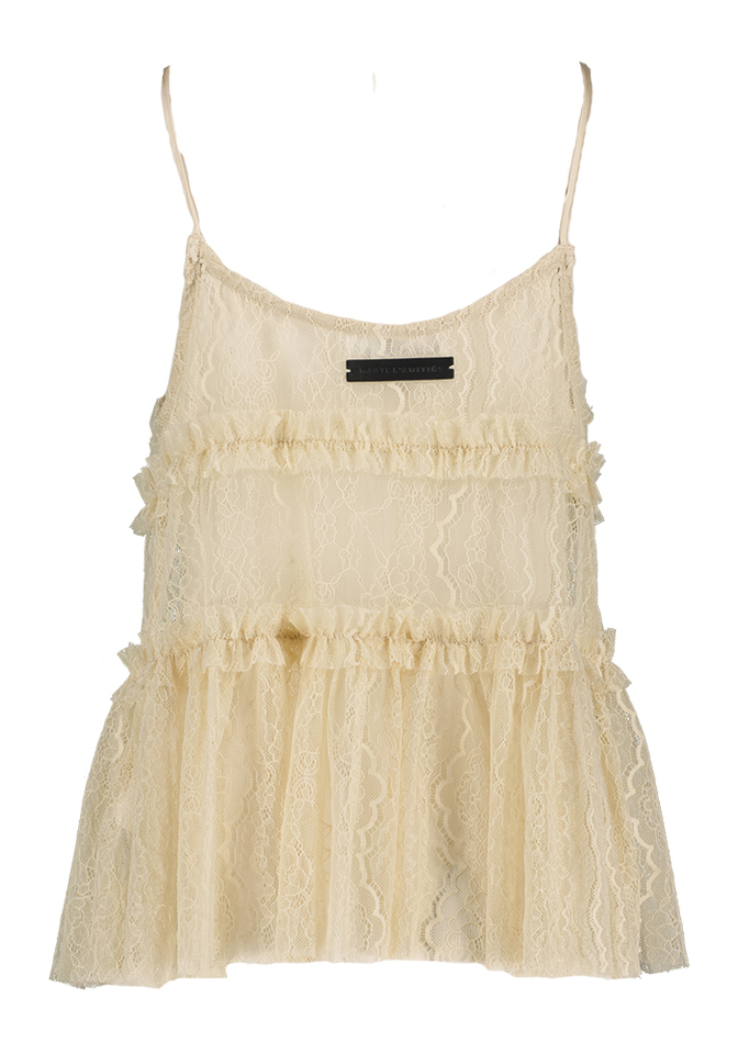 Beige kanten top Haute L'Amitie