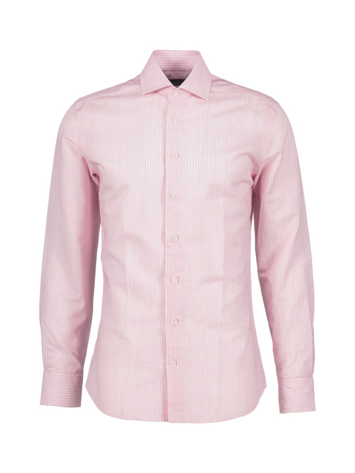 Baby pink katoenen hemd (regular fit) met strepen en lange mouwen Hackett 