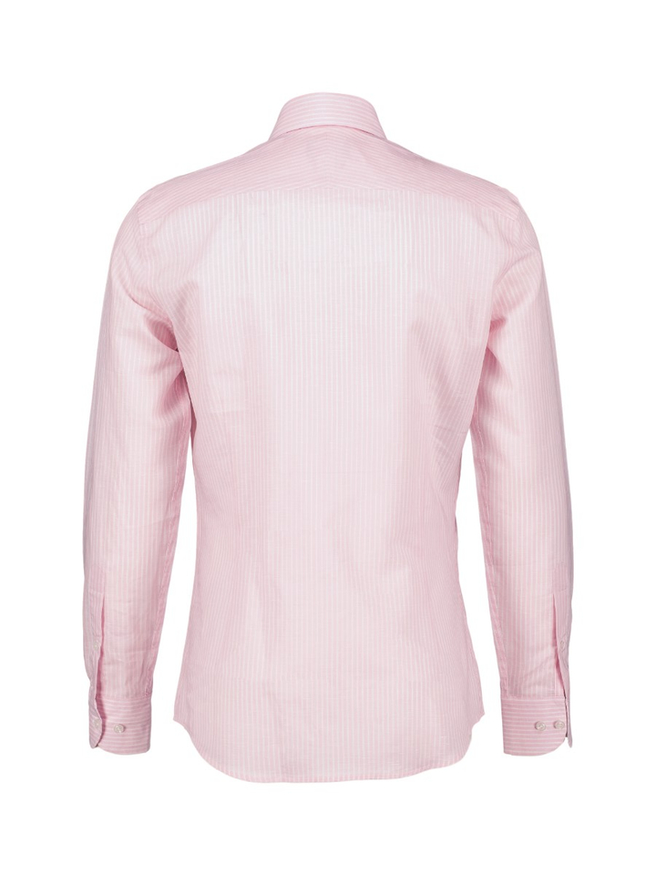 Baby pink katoenen hemd (regular fit) met strepen en lange mouwen Hackett 