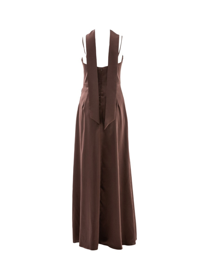 Bruine feestelijke jurk met lint Swing