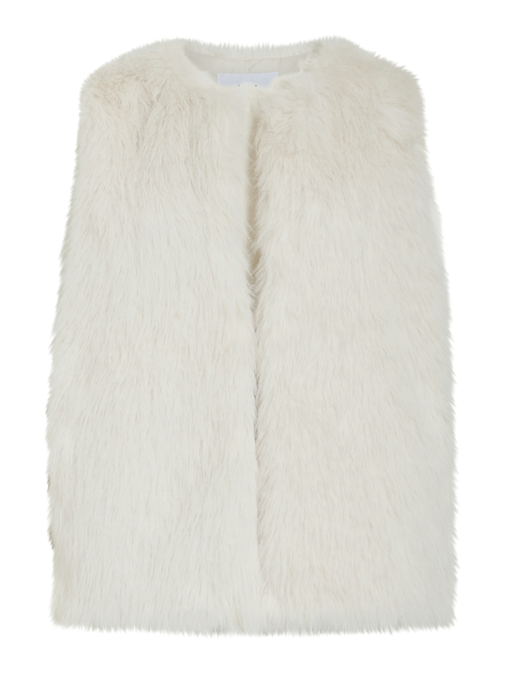 Creme kleurige fluffy bodywarmer Viremy Vila 