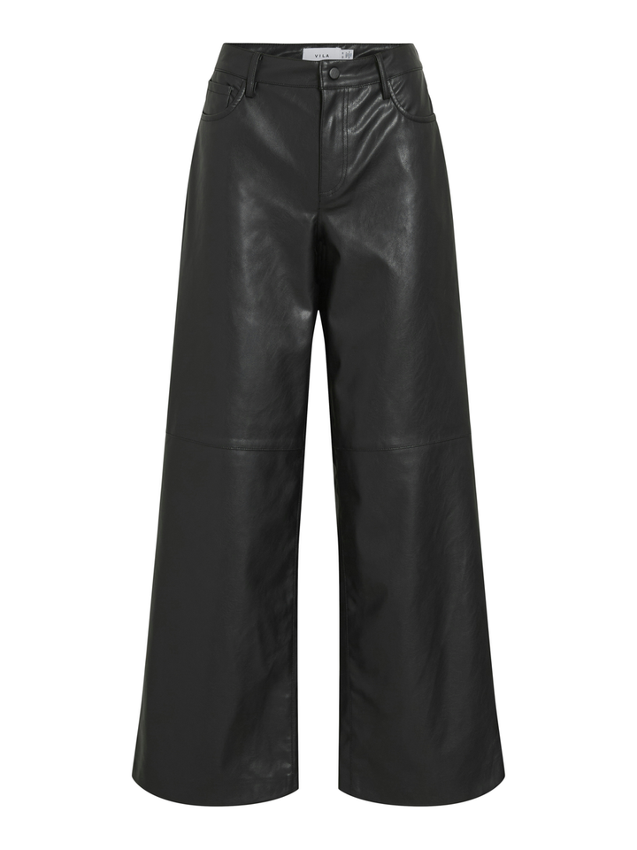 Zwarte broek in leder look Viannie Vila