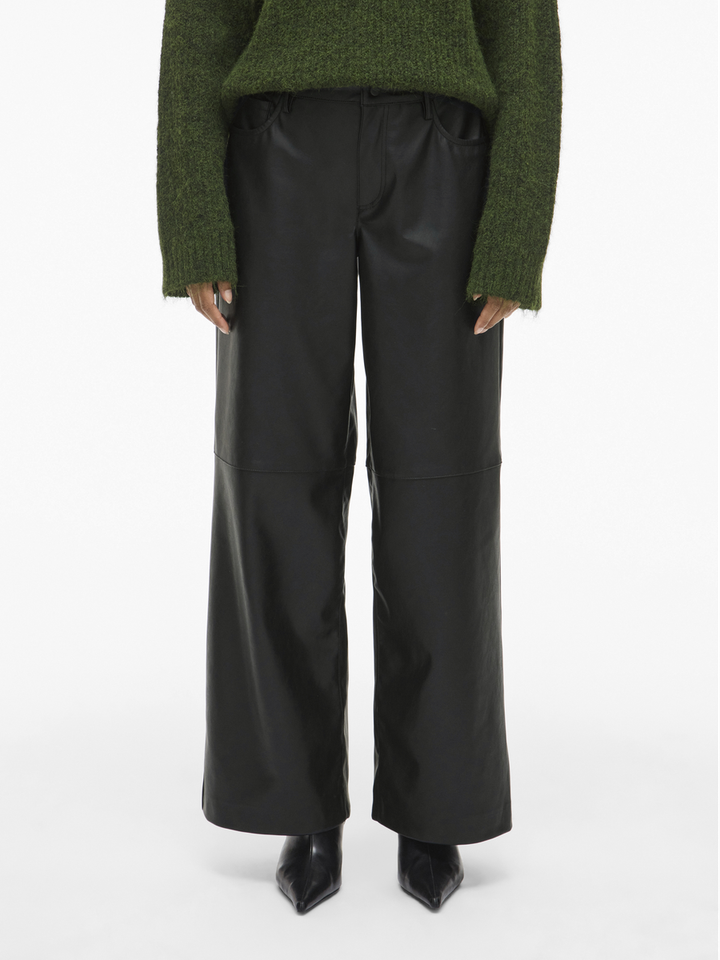 Zwarte broek in leder look Viannie Vila
