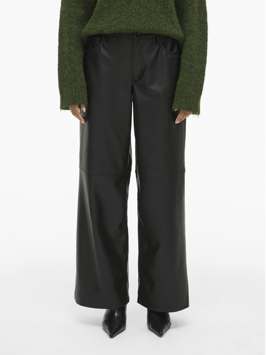 Zwarte broek in leder look Viannie Vila