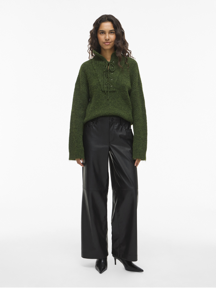 Zwarte broek in leder look Viannie Vila