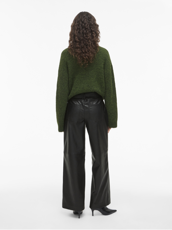 Zwarte broek in leder look Viannie Vila