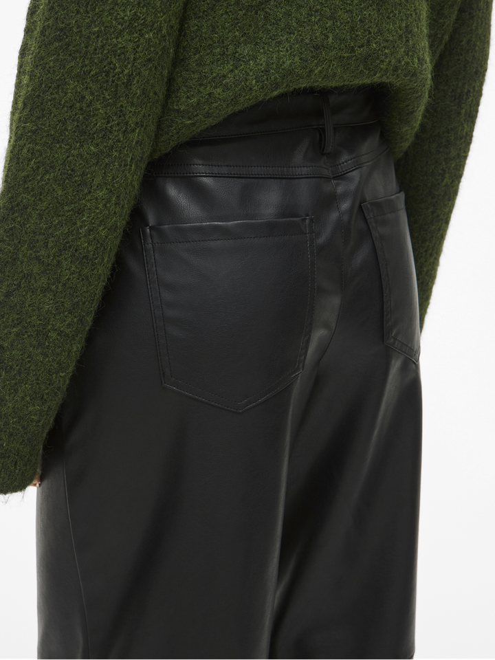 Zwarte broek in leder look Viannie Vila