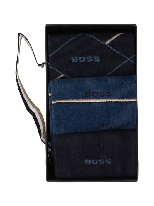 Blauwe kousen giftbos 3 paar Hugo Boss