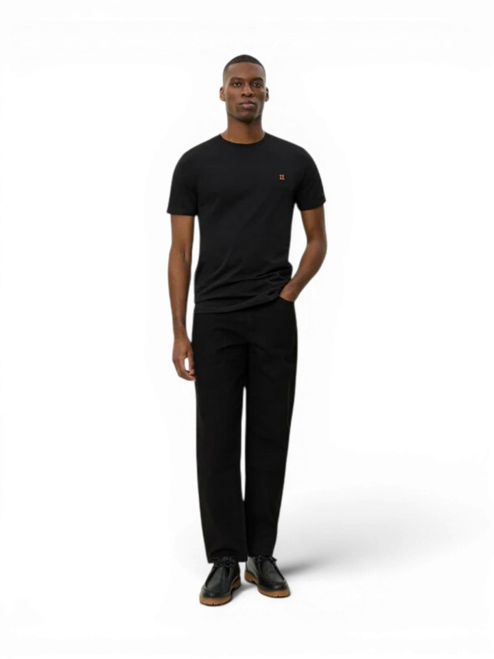 Zwarte katoenen t-shirt met ronde hals Les Deux