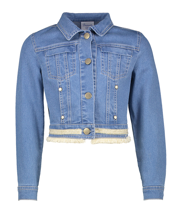 Jeans jas met detail aan de onderkant Diamante Blu