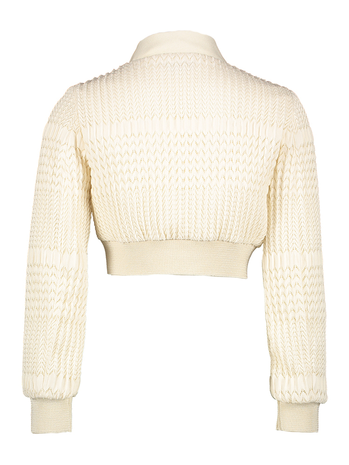 Ecru structuur cropped korte jas Communie Diamante Blu