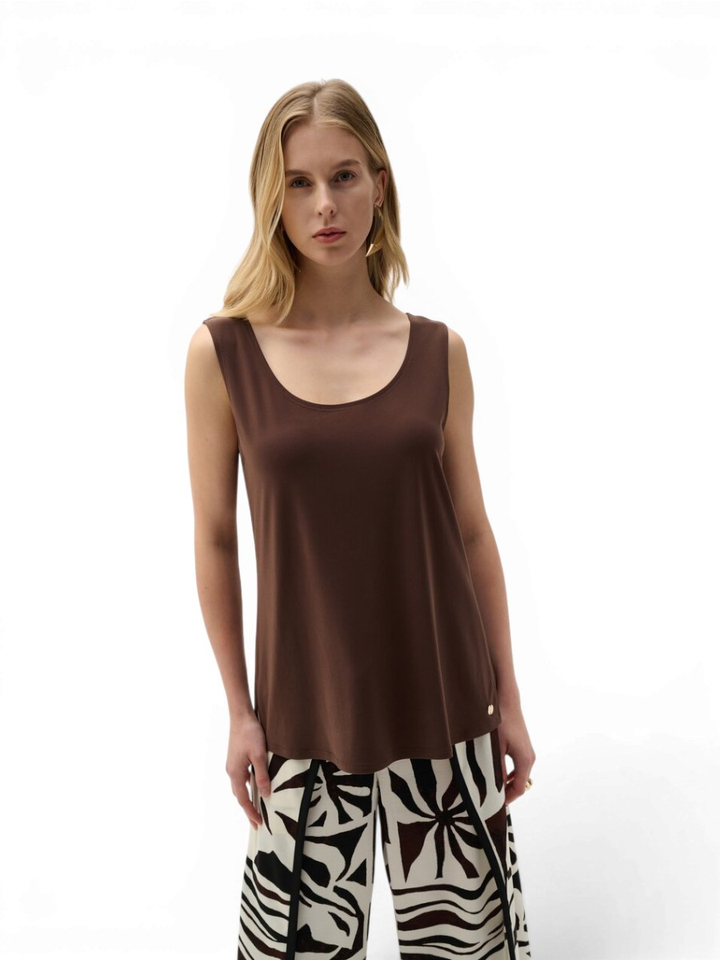 Bruine top met ronde hals Joseph Ribkoff