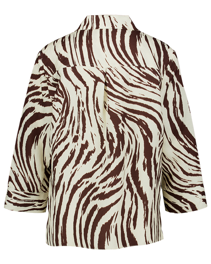 Beige nbloes met bruine print Joseph Ribkoff 