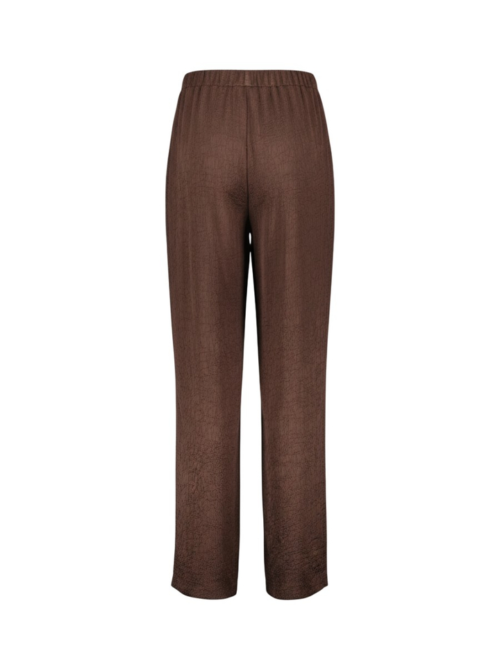 Bruine broek in crinckle stof met elastiek Joseph Ribkoff