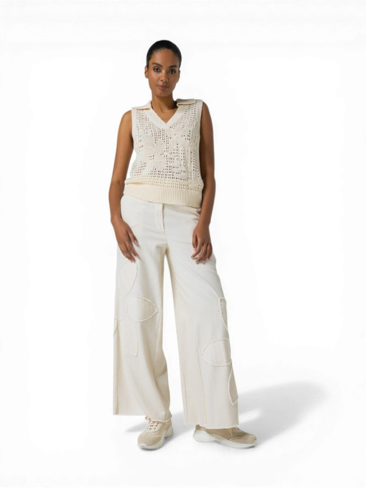 Bruine broek in crinckle stof met elastiek Joseph Ribkoff