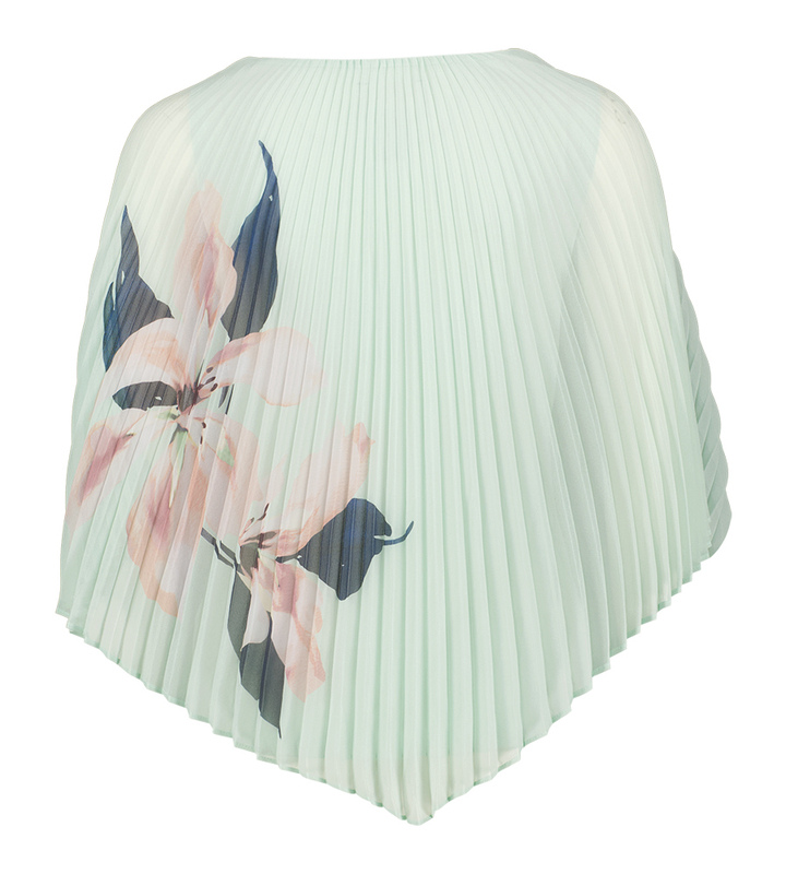 Groene plissé bloes met bloemenprint Joseph Ribkoff