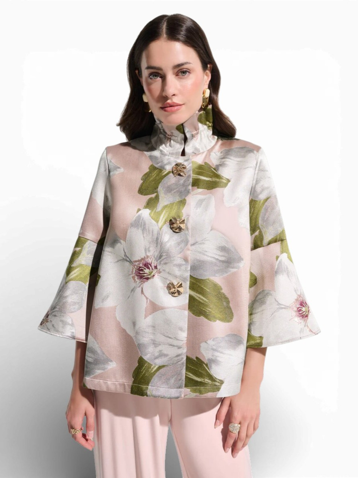 Roze jas met bloemenprint Joseph Ribkoff 
