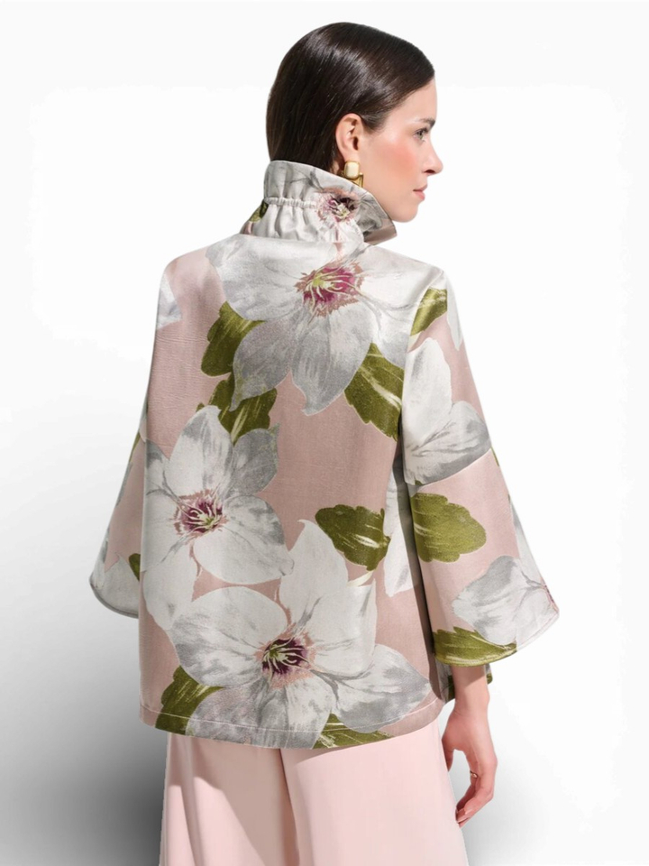 Roze jas met bloemenprint Joseph Ribkoff 