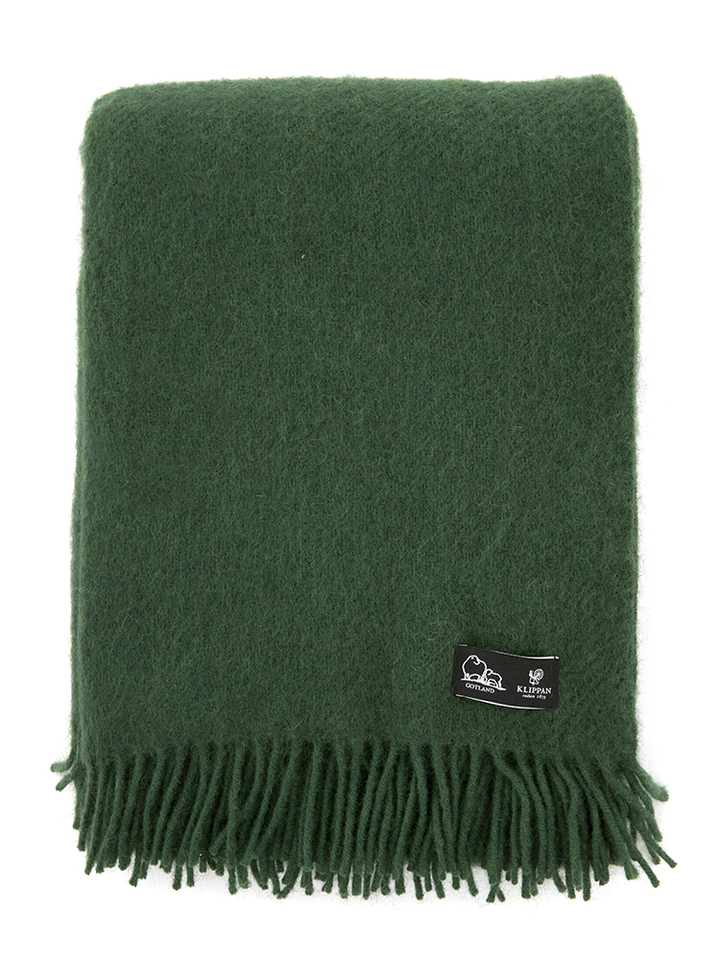 Groene wollen plaid Gotland Crispy Klippan