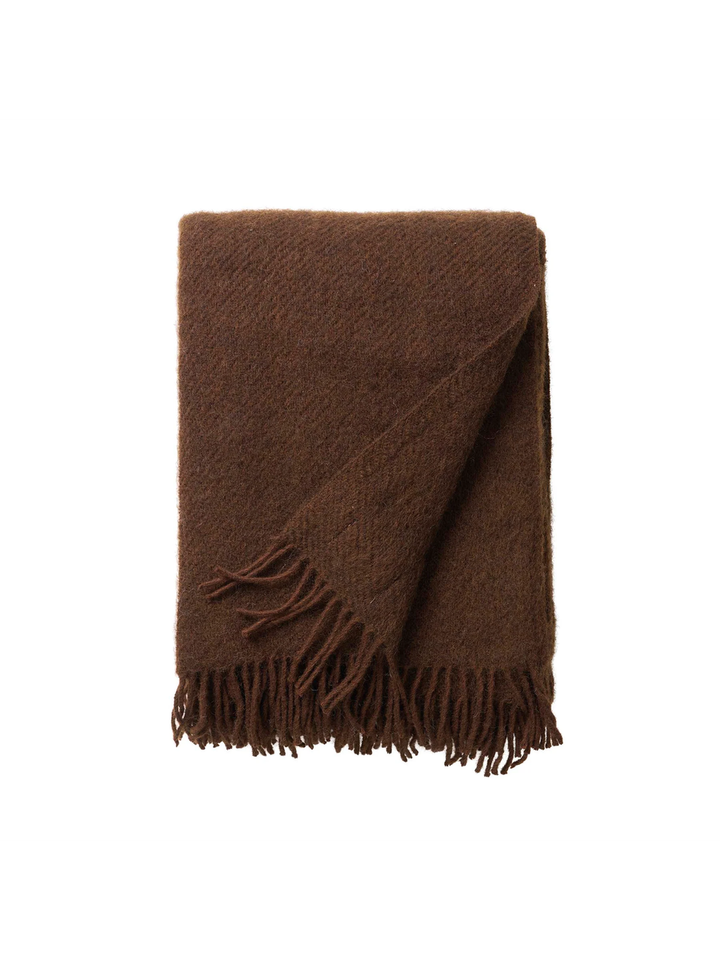 Bruine wollen plaid Gotland Crispy kLIPPAN 