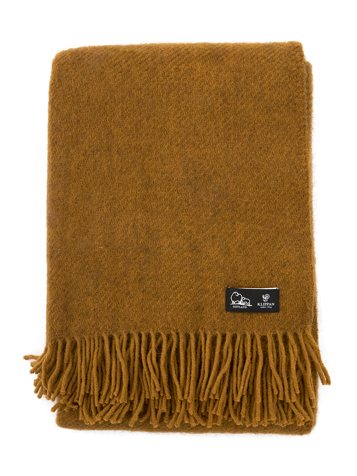 Camel wollen plaid Gotland Crispy Klippan