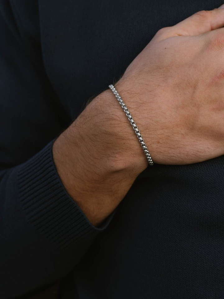 zilveren kettingarmband Boxed Steel And Barnett