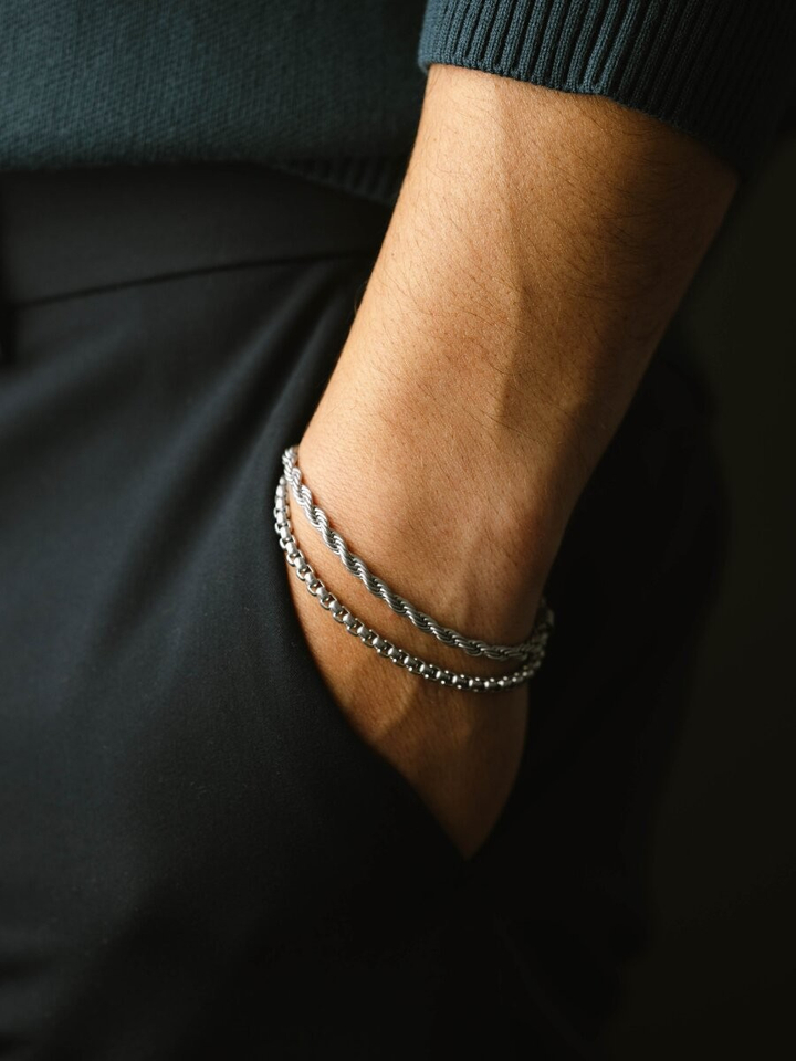 zilveren kettingarmband Boxed Steel And Barnett