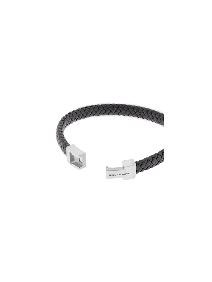 Zwarte leren armband Archie Steel And Barnett